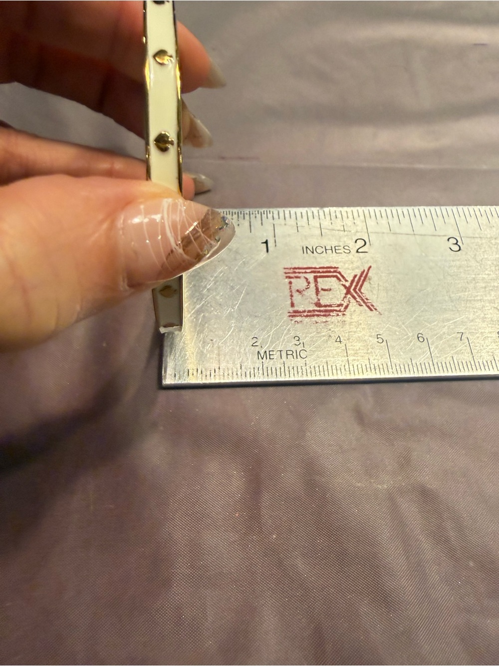 kate spade Spot the Spade Enamel Hinged Bangle Bracelet White Gold - Picture 10 of 12